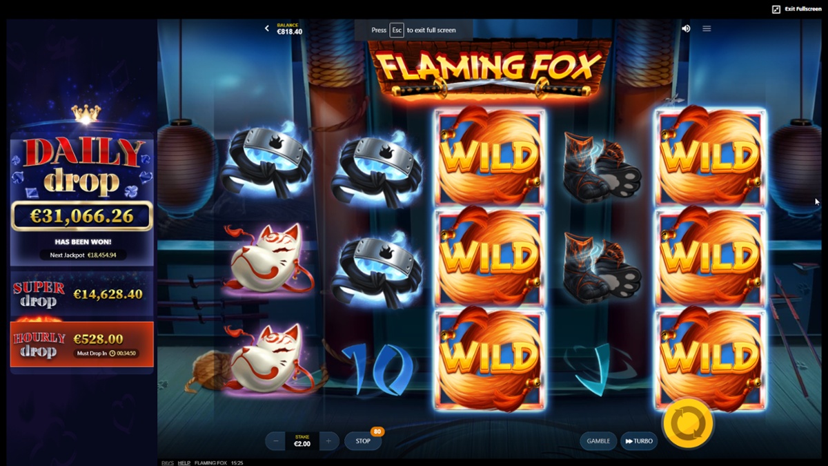 Flaming Fox stacked wilds