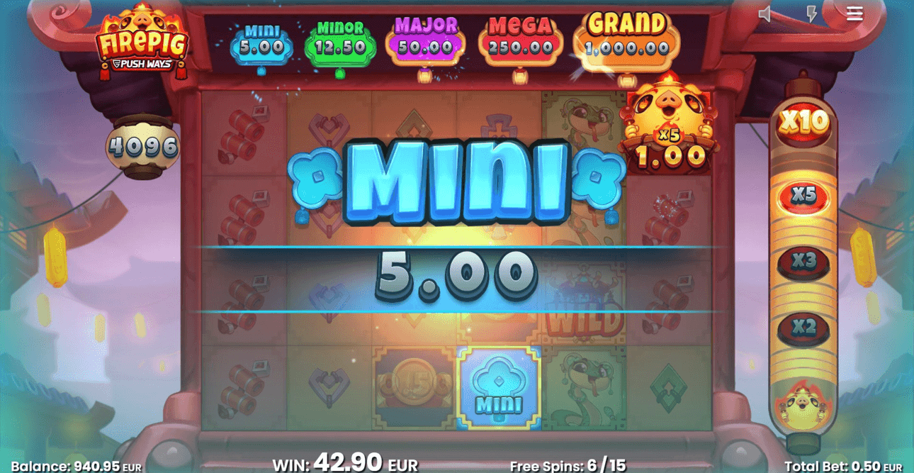 Fire Pig Push Ways mini jackpot