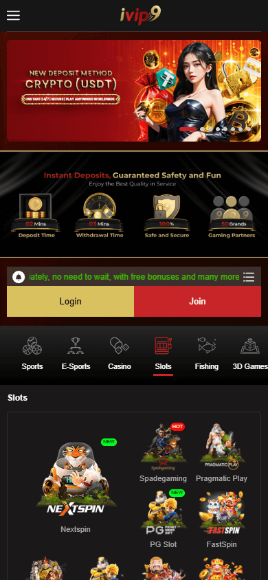 iVIP9_Casino_homepage_mobile