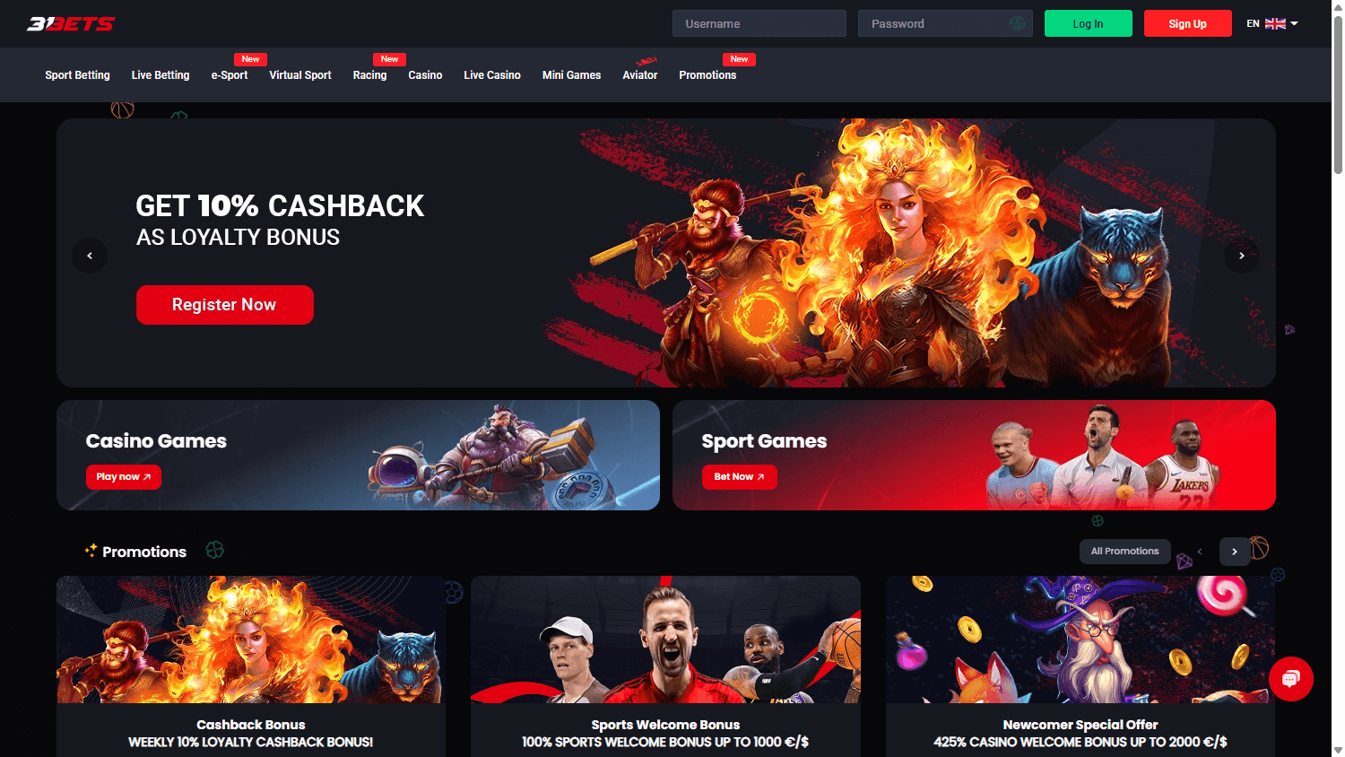 31Bets_Casino_homepage_desktop