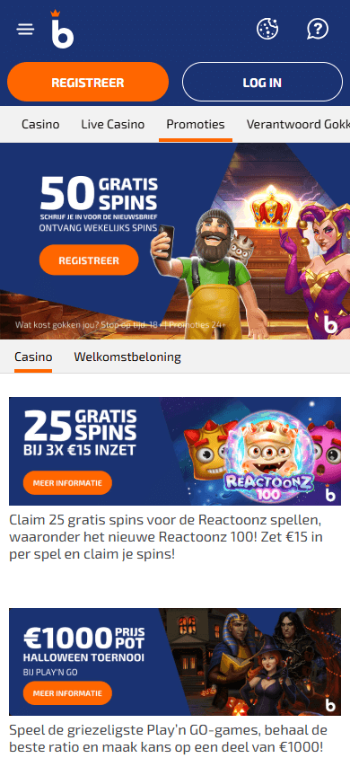 Betnation Casino promoties op mobiel