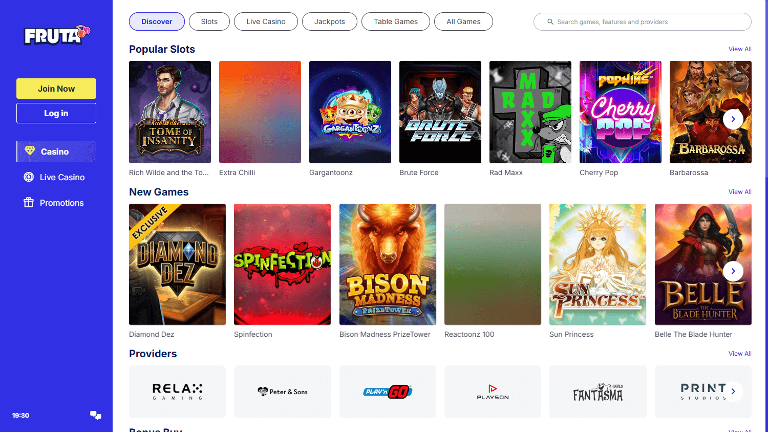 Fruta_Casino_homepage_desktop