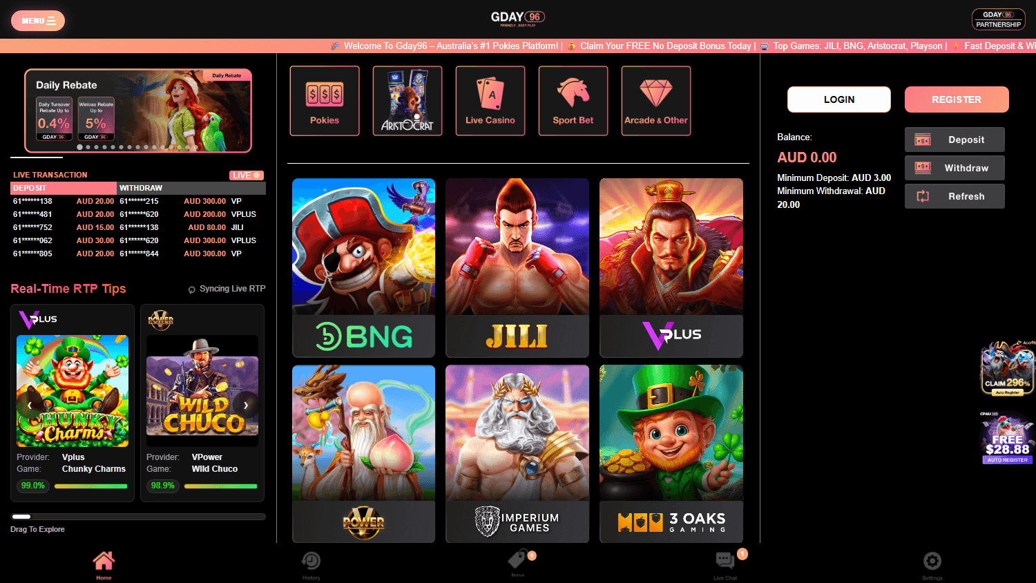 GDAY96_Casino_homepage_desktop