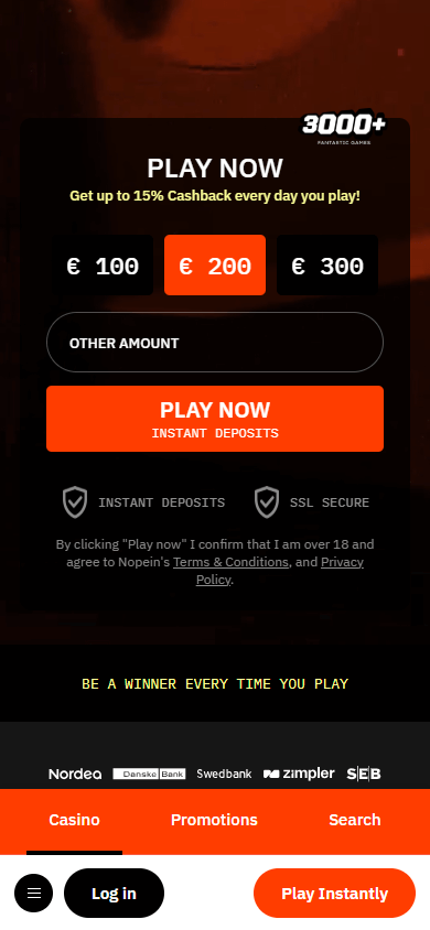 Nopein_Casino_homepage_mobile