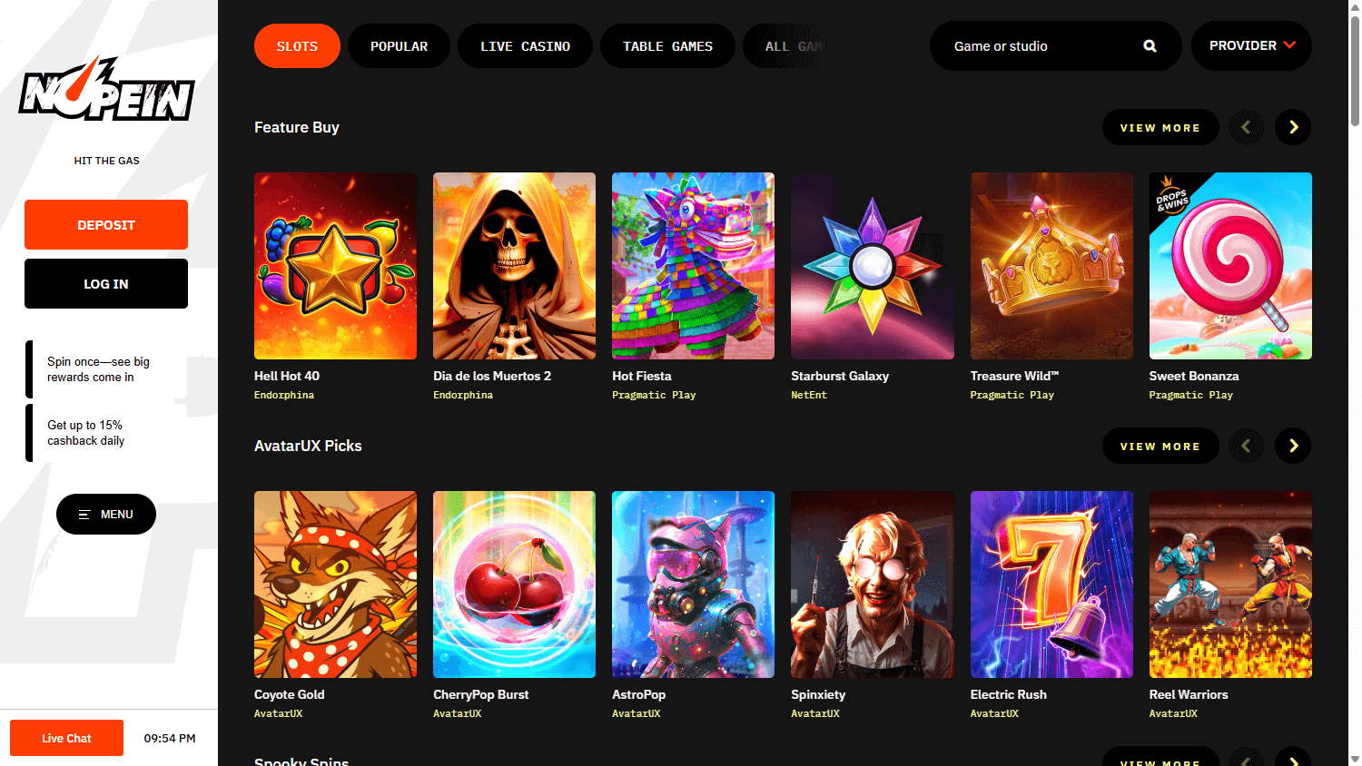 Nopein_Casino_game_gallery_desktop