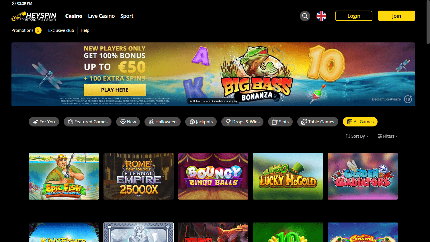 HeySpin_Casino_game_gallery_desktop