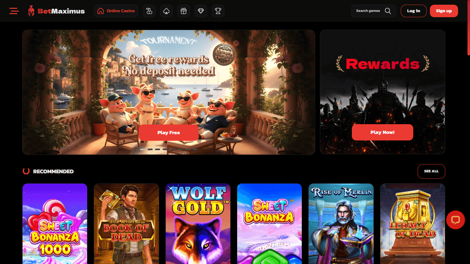 betmaximus_casino_homepage_desktop