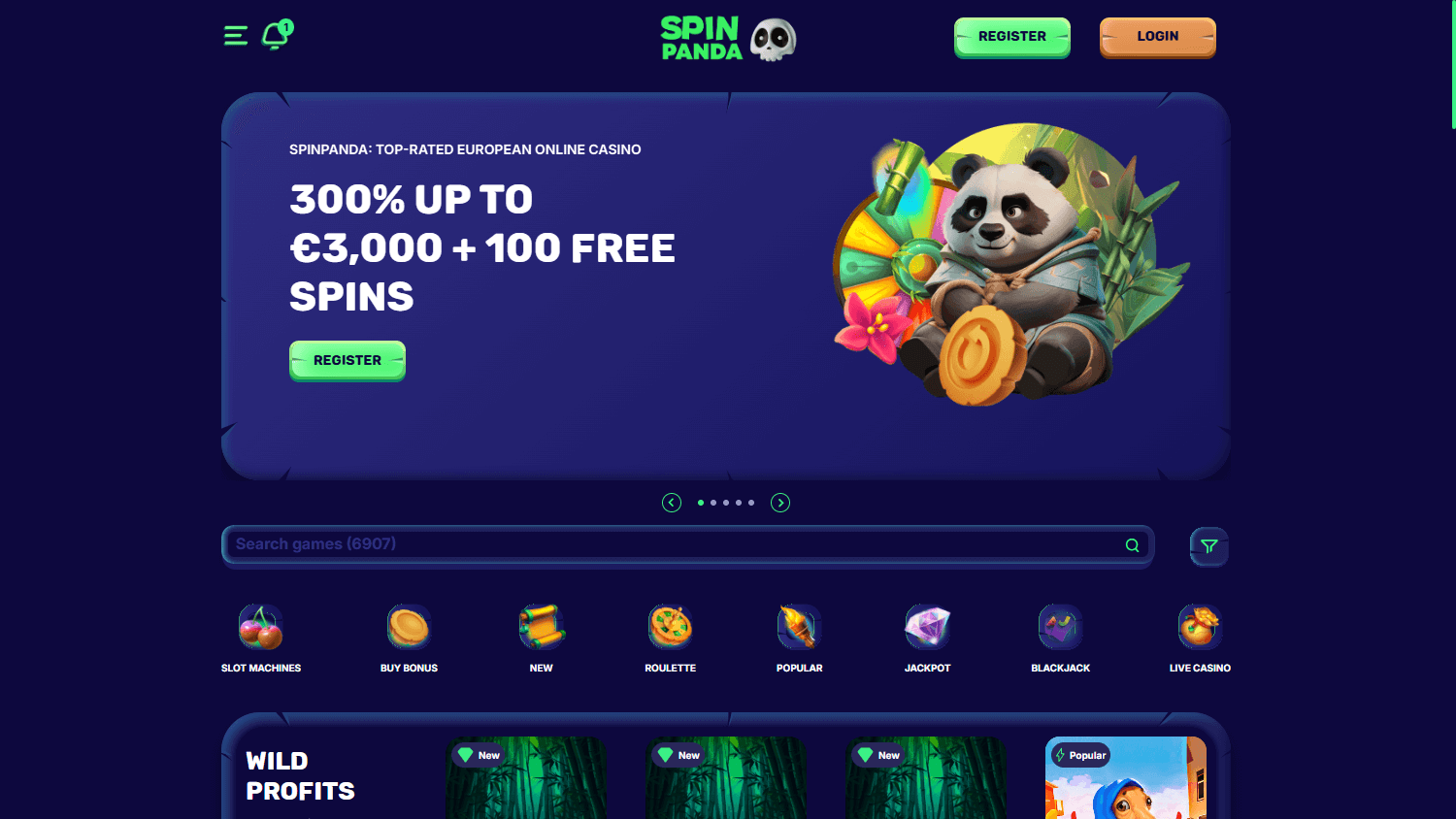 SpinPanda_Casino_homepage_desktop