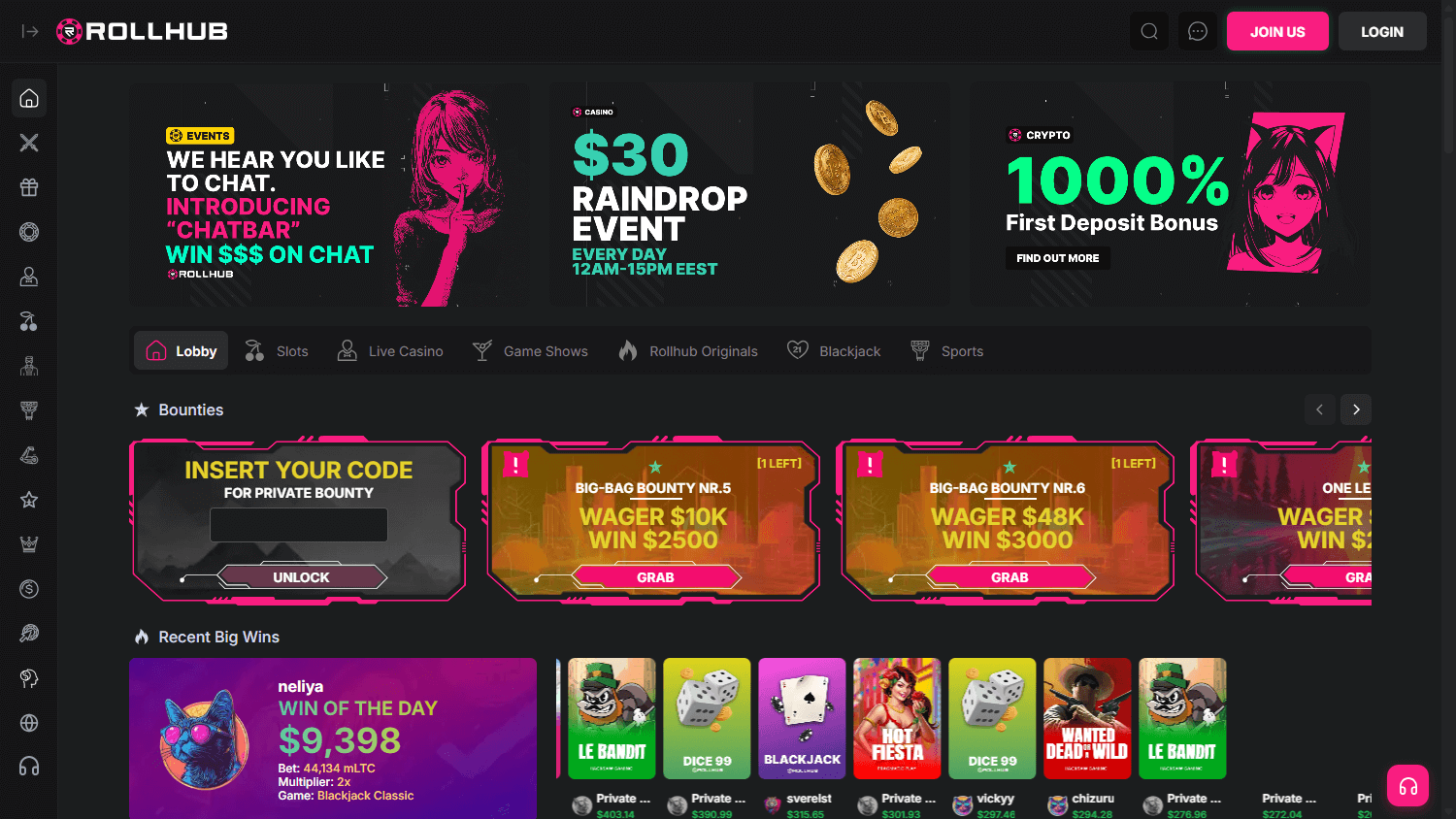 Rollhub_Casino_homepage_desktop