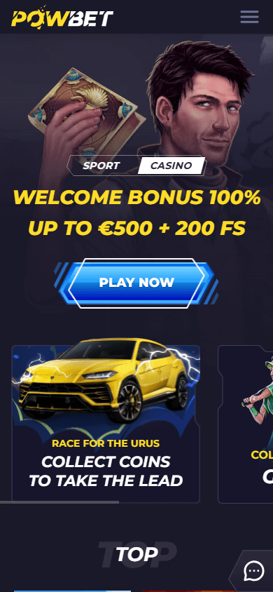 PowBet Casino Homepage