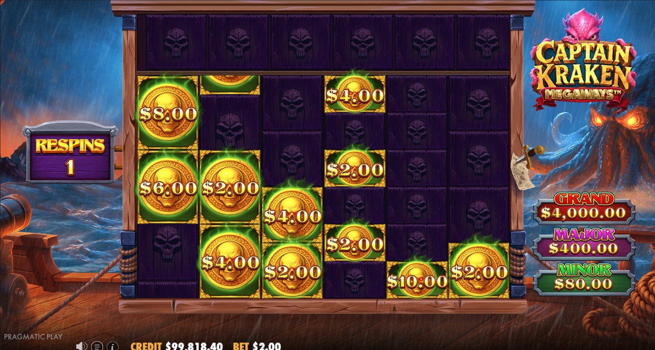 Captain Kraken Megaways - Respins feature
