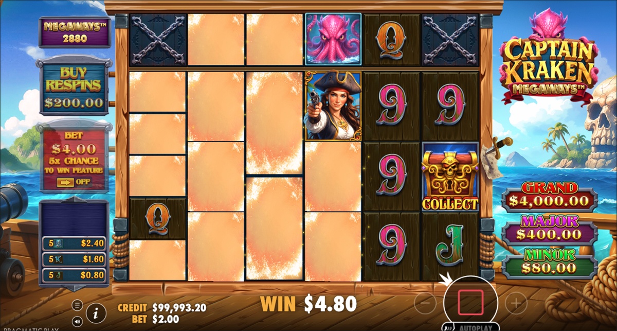 Captain Kraken Megaways - Cascade System