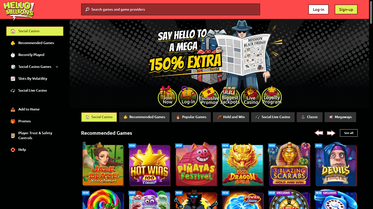 Hello_Millions_Casino_homepage_desktop