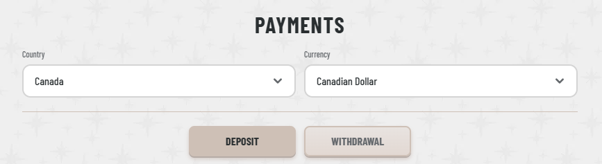Casino payment methods at Wyns in Canada