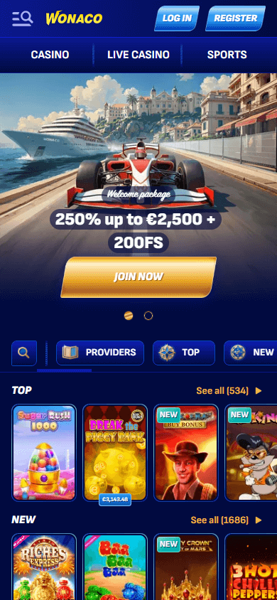 Wonaco_Casino_homepage_mobile