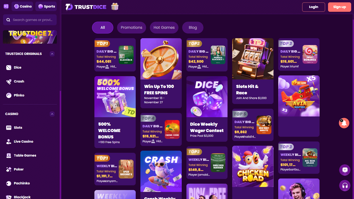 TrustDice_Casino_promotions_desktop