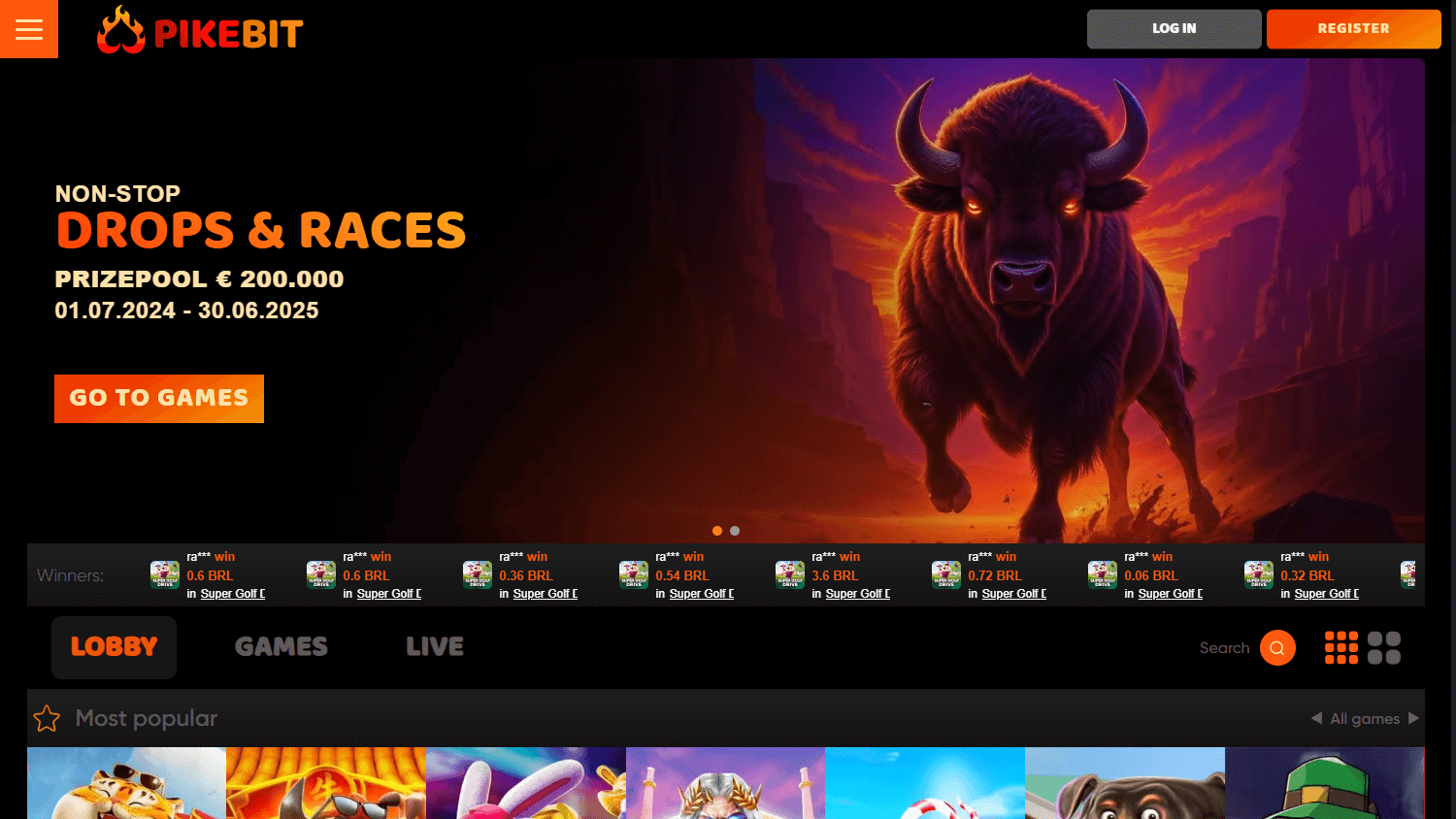 Pikebit_Casino_homepage_desktop