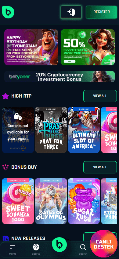 Betyoner_Casino_homepage_mobile