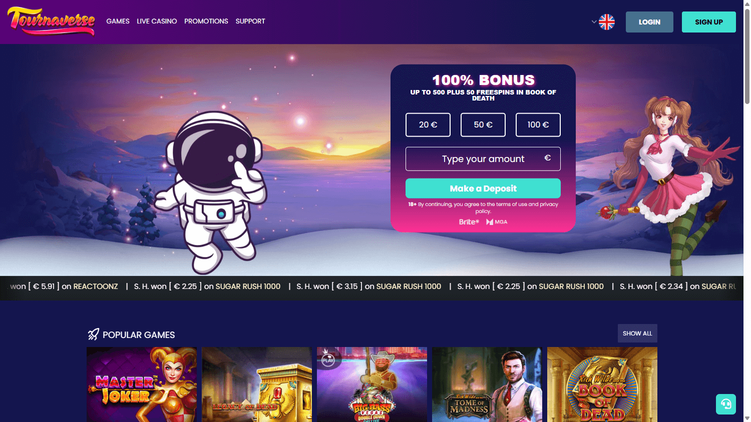 Tournaverse_Casino_homepage_desktop