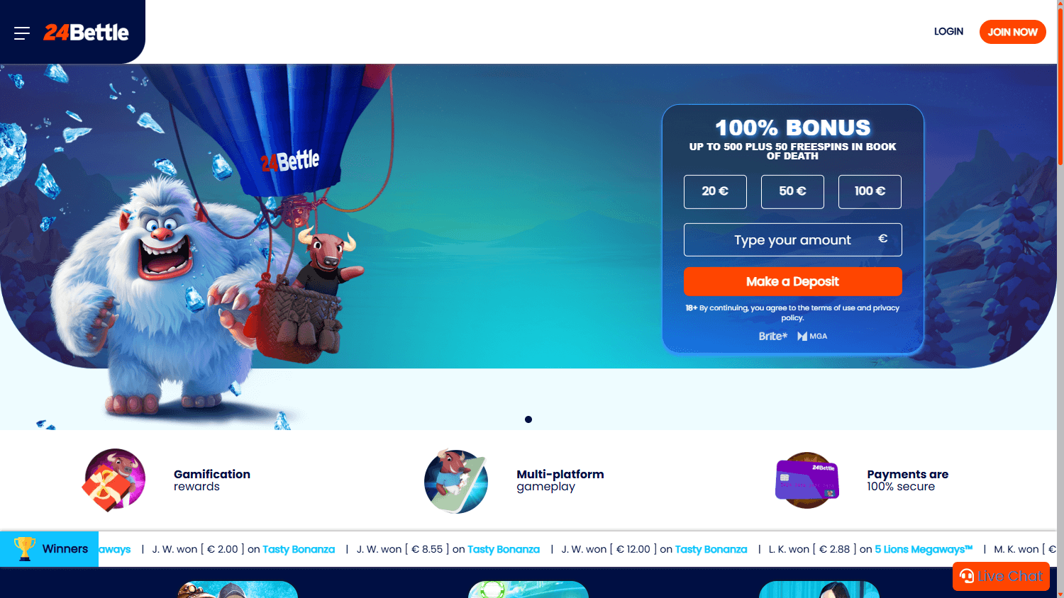 24bettle_casino_homepage_desktop