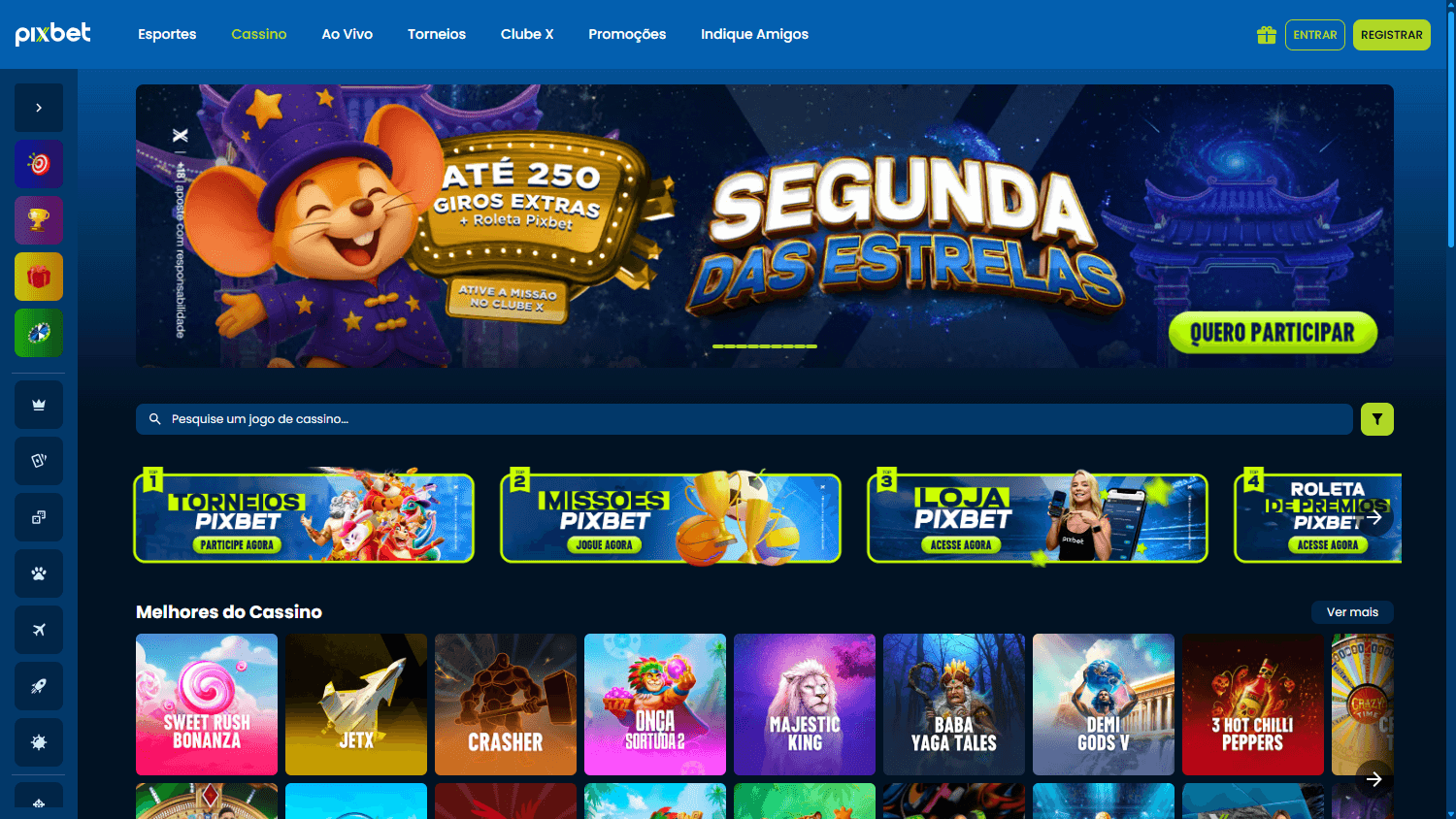 Pix_Bet_Casino_homepage_desktop