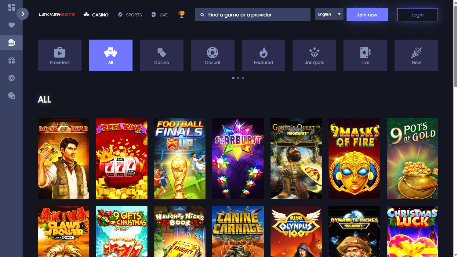 LekkerBets_Casino_game_gallery_desktop
