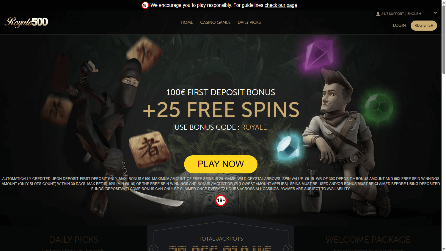 Royale500_Casino_UK_homepage_desktop