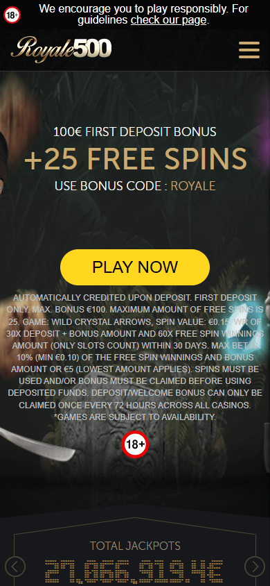 Royale500_Casino_UK_homepage_mobile