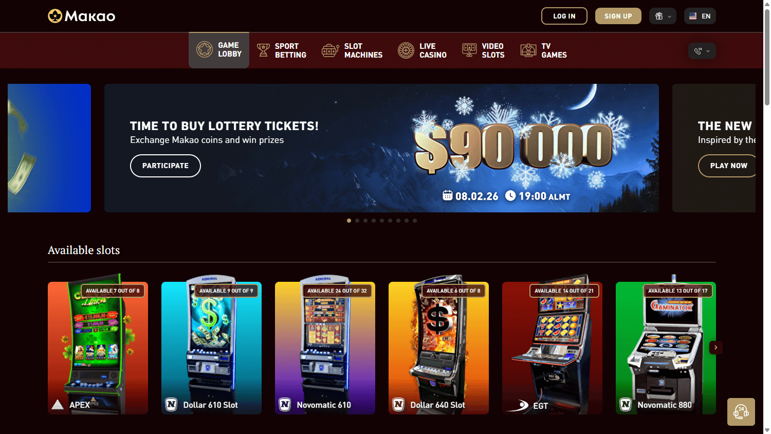 makao_casino_homepage_desktop