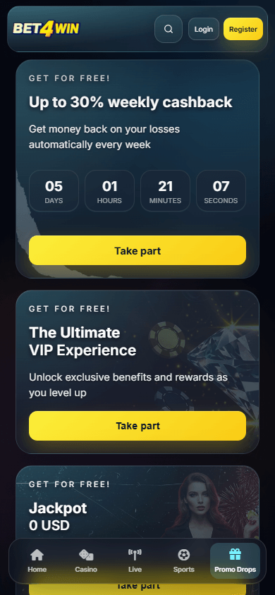 Bet4Win_Casino_promotions_mobile