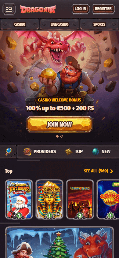 Dragonia Casino mobila hemsidan