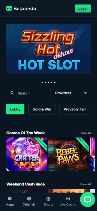 betpanda casino game gallery mobile