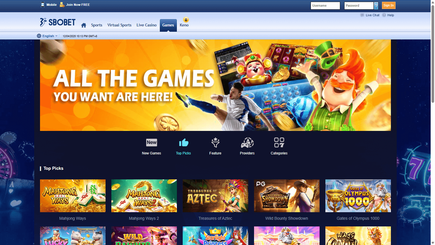 rtp sbobet casino