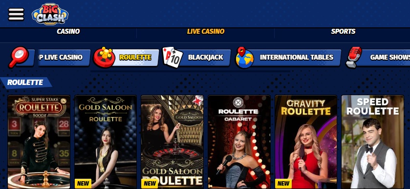 Mobile roulette online at BigClash Casino in Canada