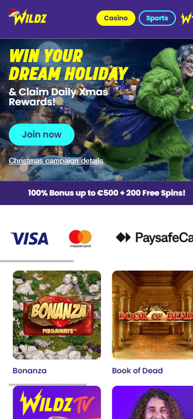 wildz_casino_homepage_mobile