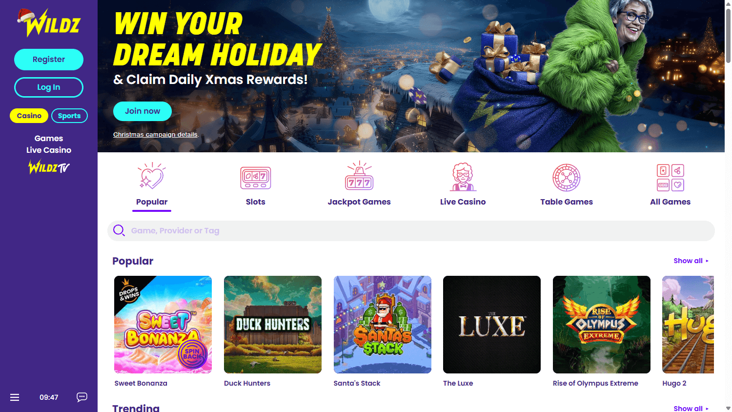 Wildz Casino månadsbonus för nya spelare