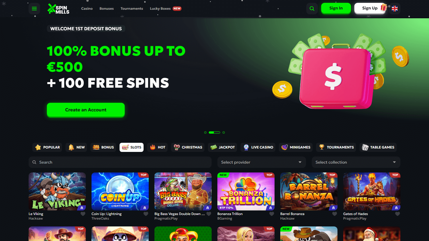 Review: SpinMills Casino für Spieler aus Deutschland