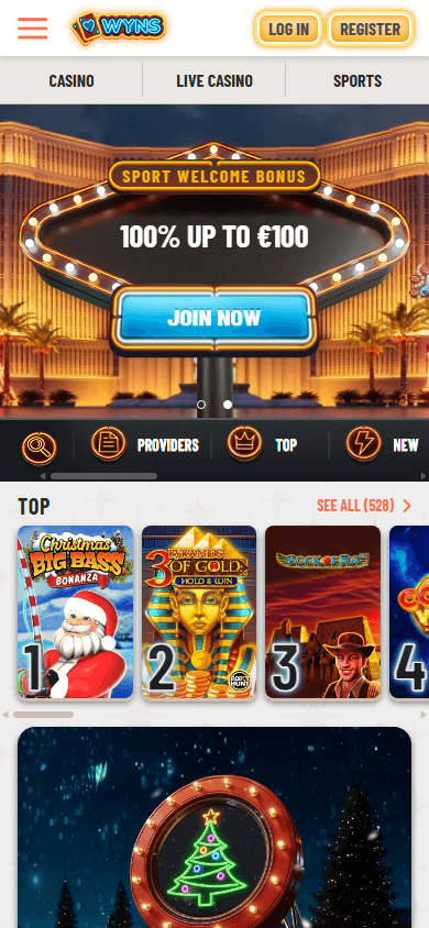 wyns_casino_homepage_mobile