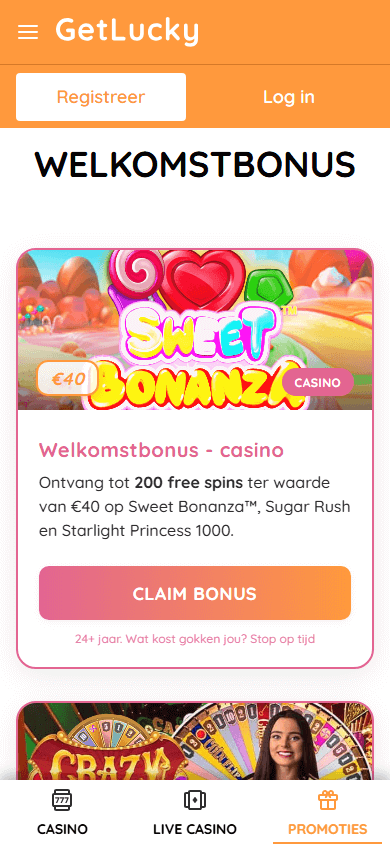 Getlucky mobile promotions billede