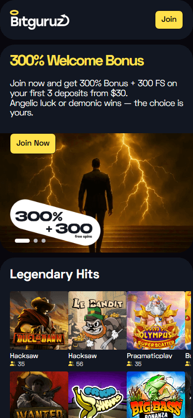 bitguruz_casino_homepage_mobile