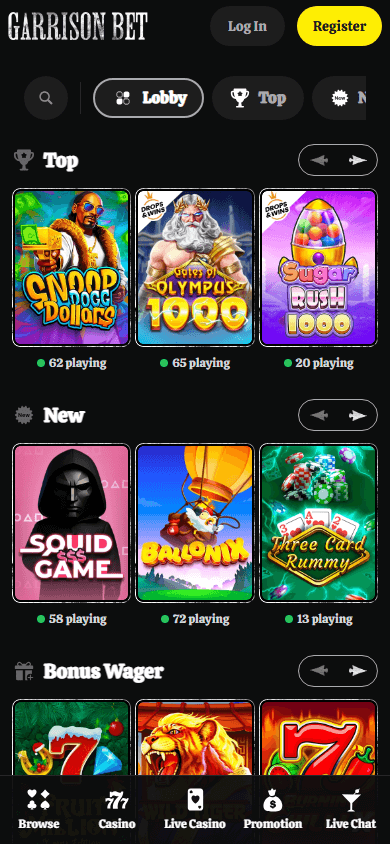 garrisonbet_casino_homepage_mobile