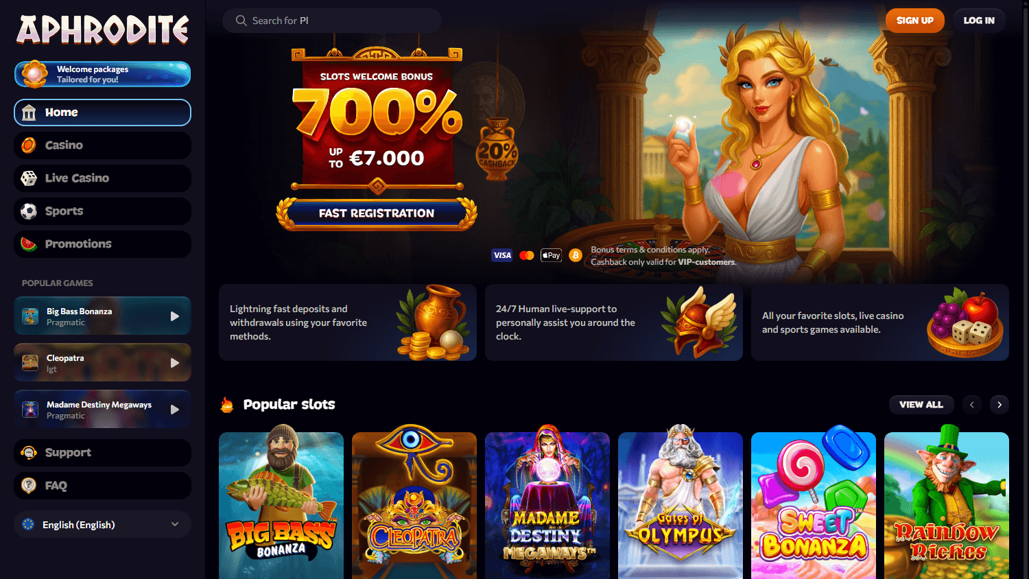 real money casino Aphrodite review