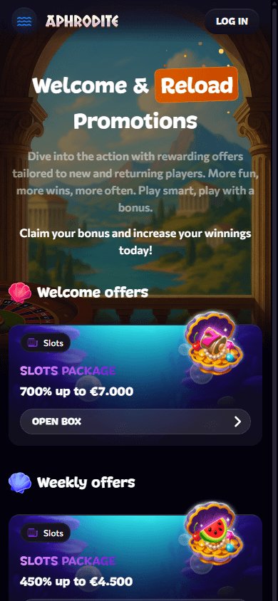 top Aphrodite Casino bonus mensuel en France