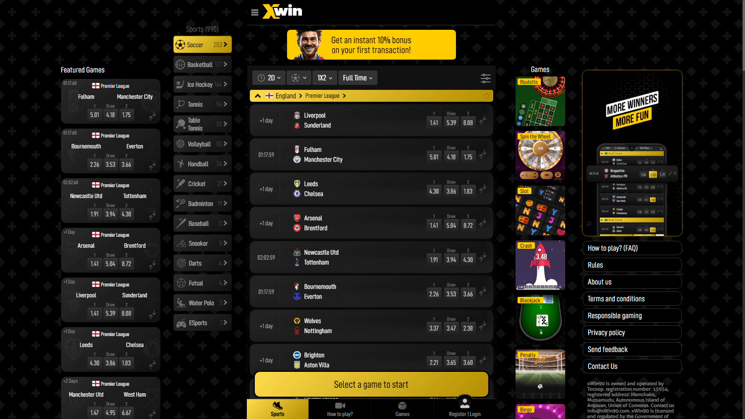 xwin90_casino_homepage_desktop