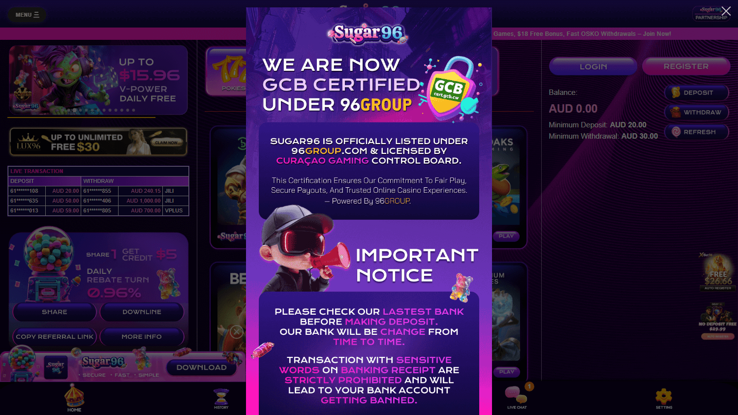 sugar96_casino_homepage_desktop