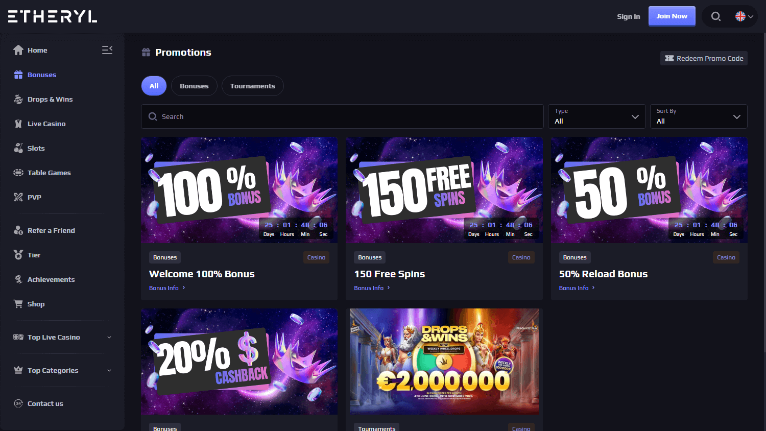 etheryl.io_casino_promotions_desktop