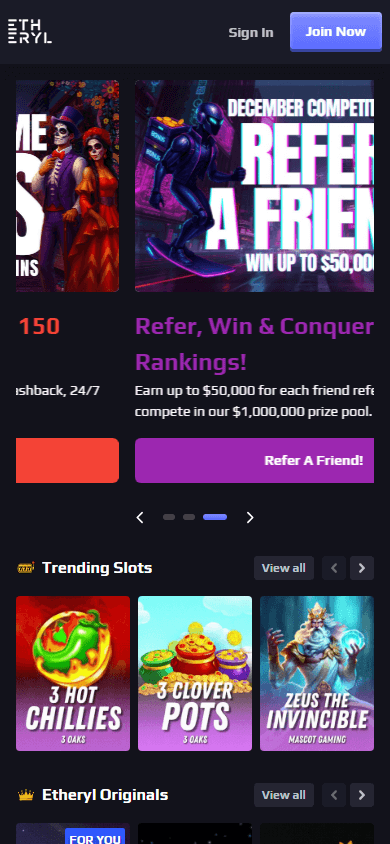 etheryl.io_casino_homepage_mobile