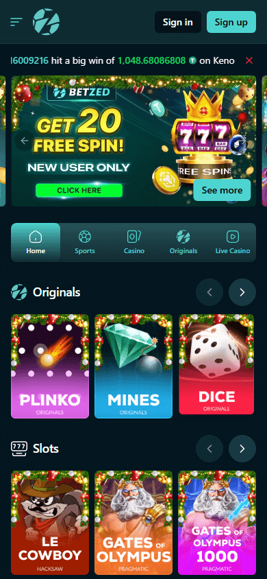 betzed_casino_homepage_mobile