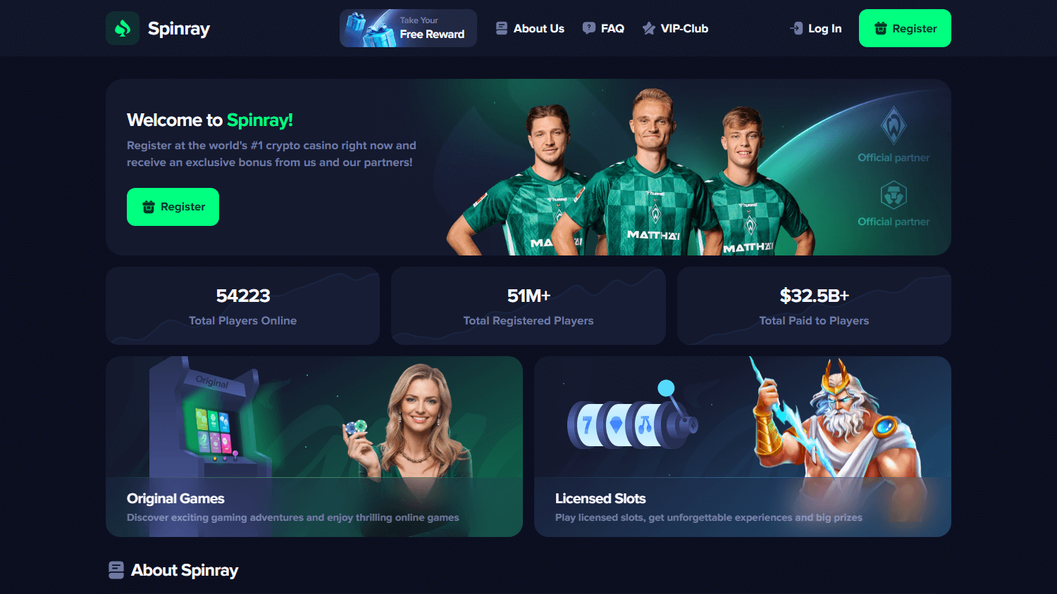 spinray_casino_homepage_desktop
