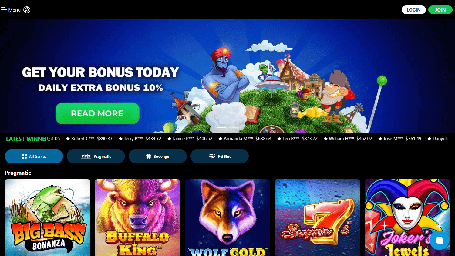 spinflickcasino_homepage_desktop